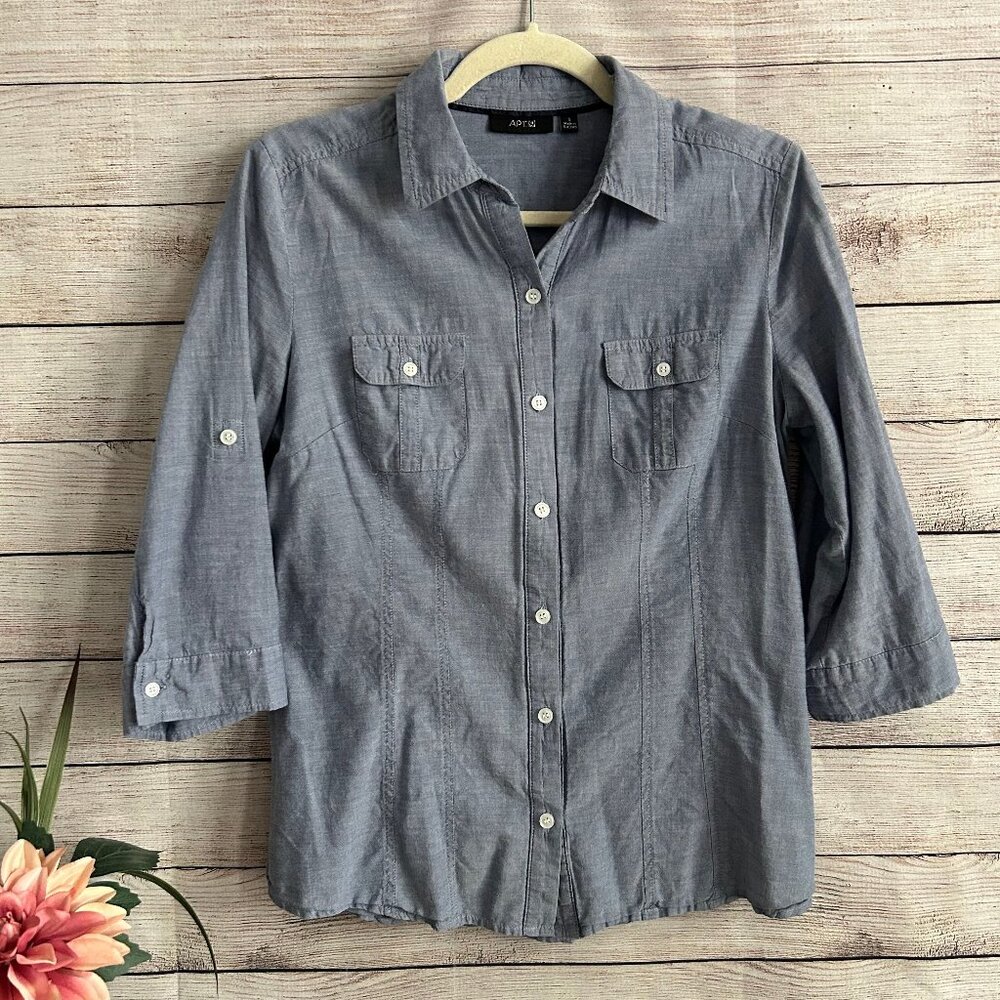 Women's Chambray Button Up Blouse